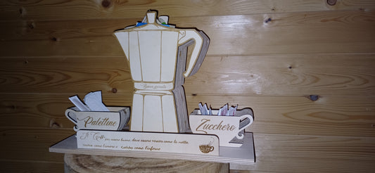 Porta cialde "caffettiera con tazze"